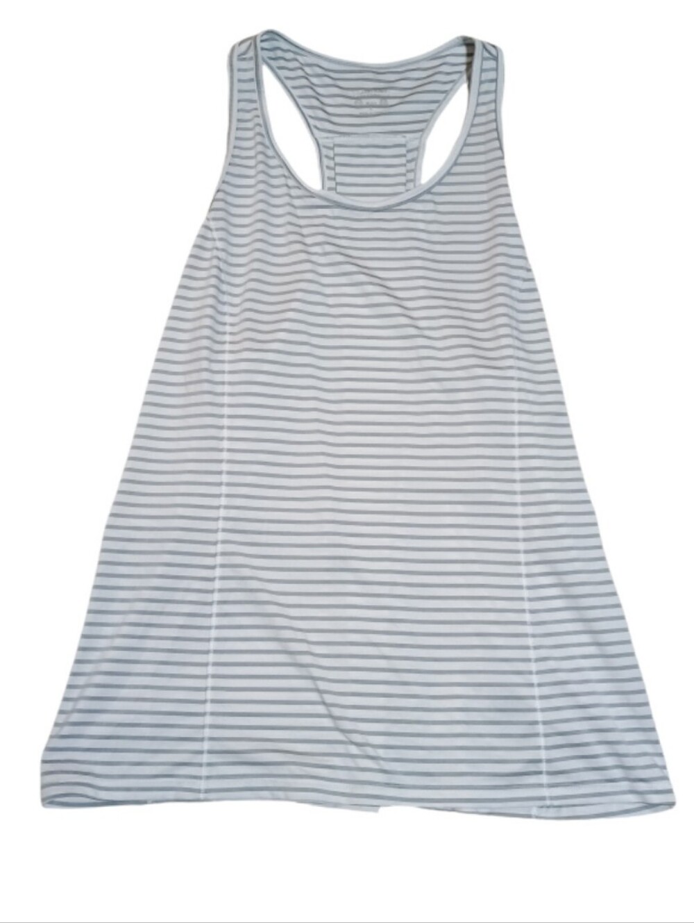 Calvin Klein White & Gray Striped Racerback Tank
